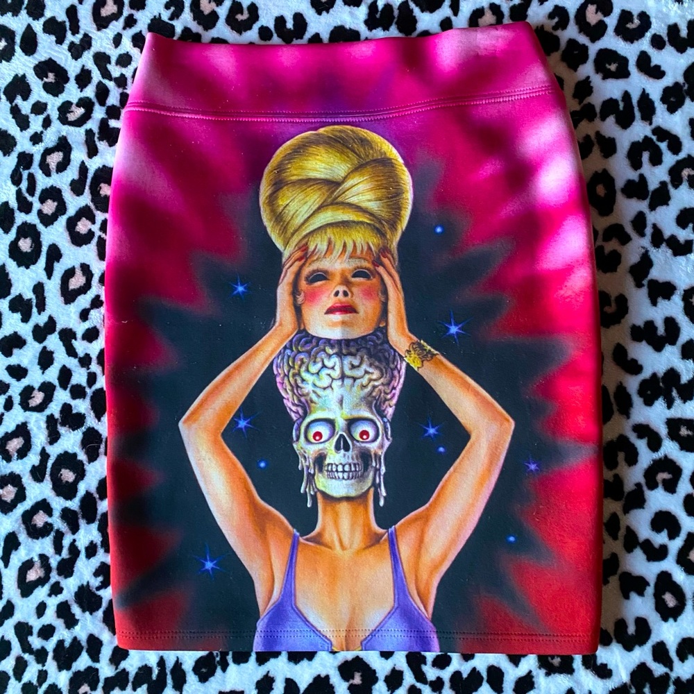Creepsville 666 MARS ATTACKS bodycon pencil skirt size small